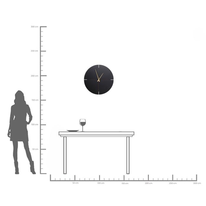 Wall Clock Andrea Black Ø60cm