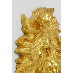 Wandobjekt Lion Head Gold 90x100cm