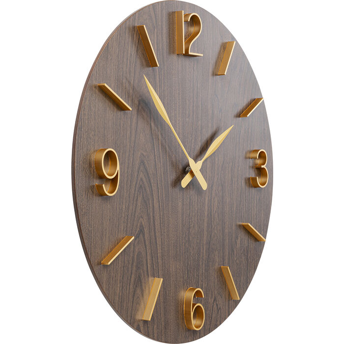 Reloj pared Bruno marrón Ø50cm