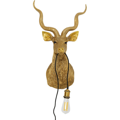 Wall Lamp Animal Goat Gold 45x74cm