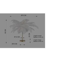 Tischleuchte Feather Palm Weiß 60cm