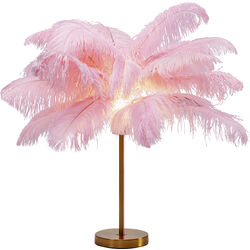 Lámpara mesa Feather Palm rosa 60cm