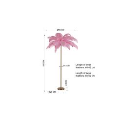 Tischleuchte Feather Palm Pink 60cm