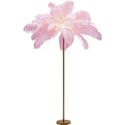 Lámpara pie Feather Palm rosa 165cm