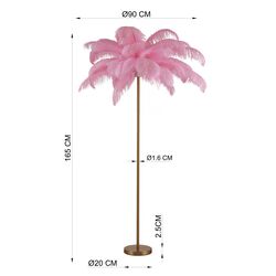 Stehleuchte Feather Palm Pink 165cm