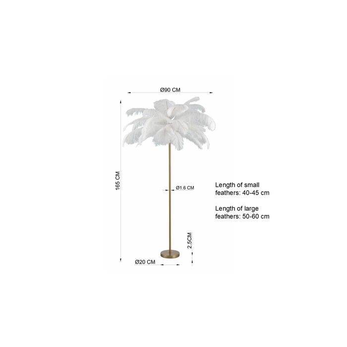 Stehleuchte Feather Palm Weiß 165cm