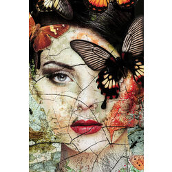 Glasbild Lady Butterfly 100x150cm