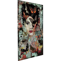 Glasbild Lady Butterfly 100x150cm