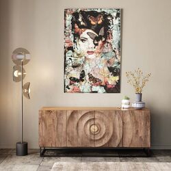 Quadro in vetro Lady Butterfly 100x150cm