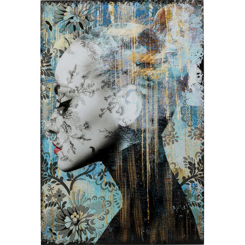 Cuadro cristal Lady Flower 100x150cm