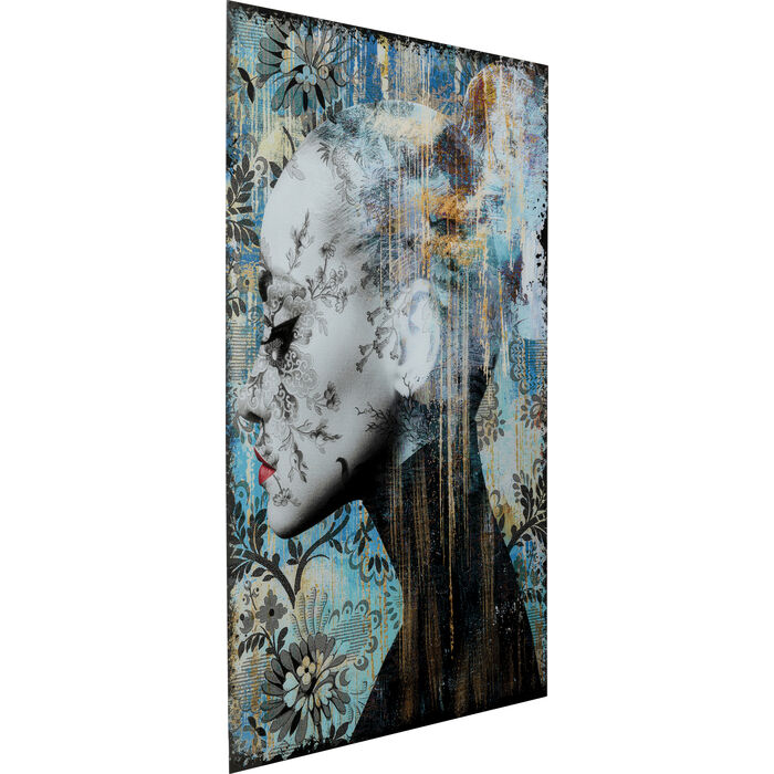 Tableau en verre Lady Flower 100x150cm
