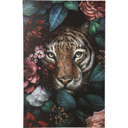 Canvas Picture Tiger in Flower 90x140cm