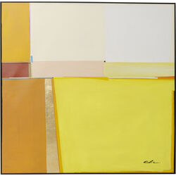 Cuadro Abstract Shapes amarillo 113x113cm