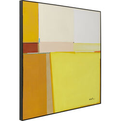 Tableau encadré Abstract Shapes jaune 113x113cm