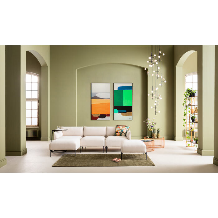 Framed Picture Abstract Shapes Orange 73x143cm