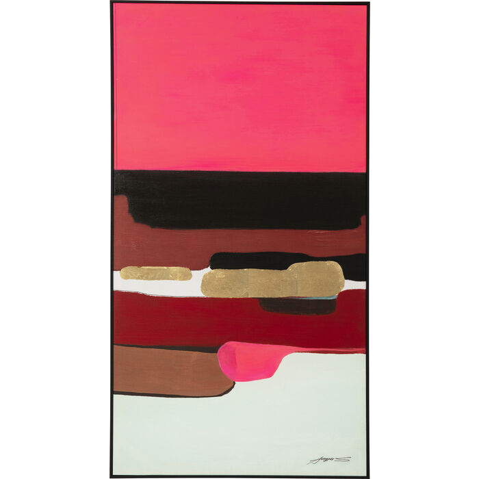 Gerahmtes Bild Abstract Shapes Pink 73x143cm
