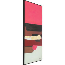Framed Picture Abstract Shapes Pink 73x143cm