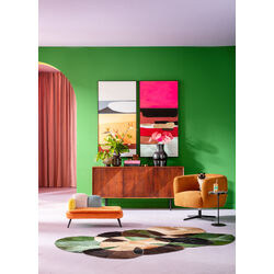 Framed Picture Abstract Shapes Pink 73x143cm