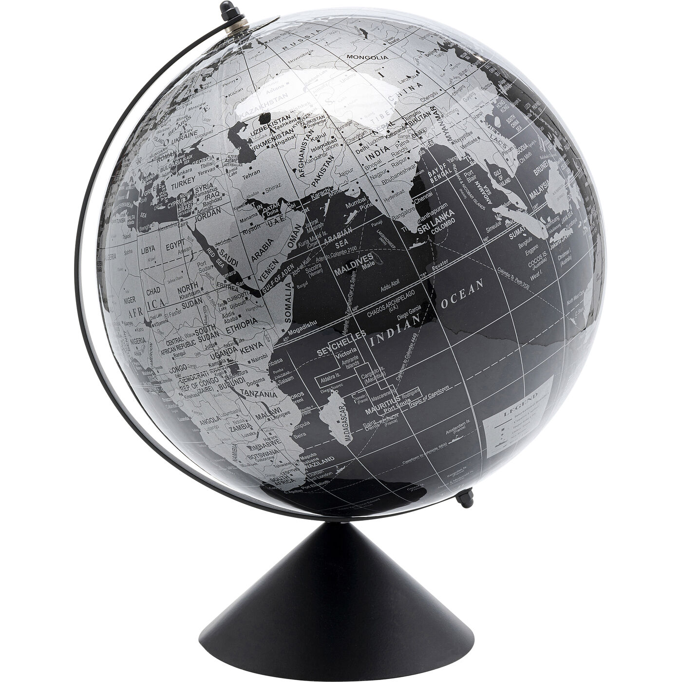 Objeto deco Globe Top negro 40cm