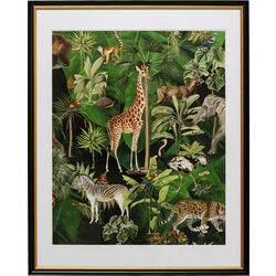 Framed Picture Animals in Jungle 80x100cm