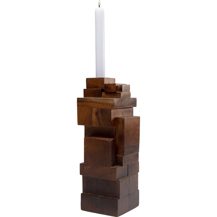 Candle Holder Wood Tetris 31cm