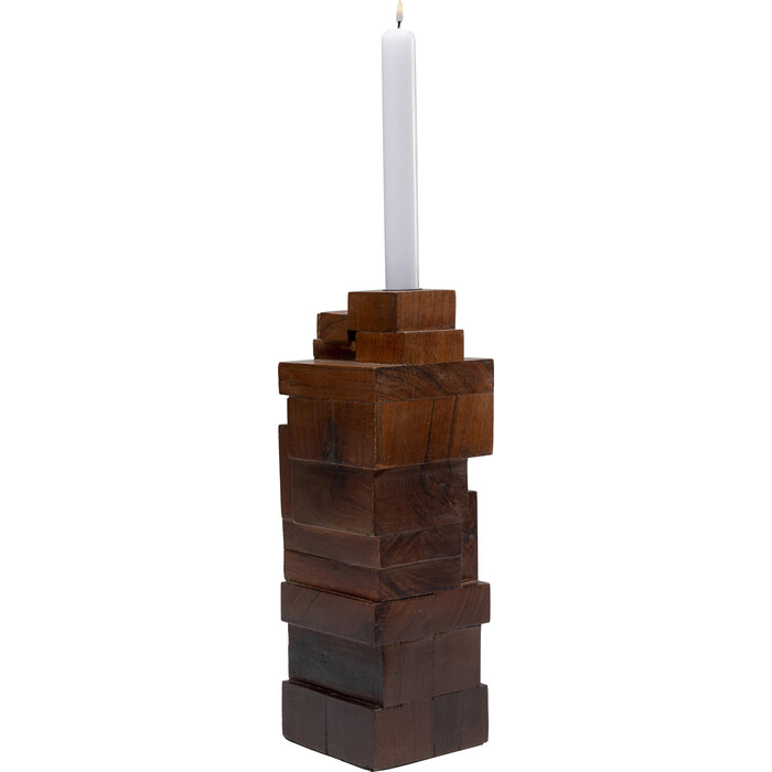 Candle Holder Wood Tetris 31cm