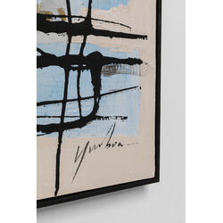 Framed Picture Dust Blue 100x100cm