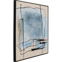 Quadro incorniciato Dust blu 100x100cm