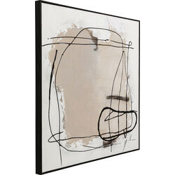 Quadro incorniciato Dust grigio 100x100cm