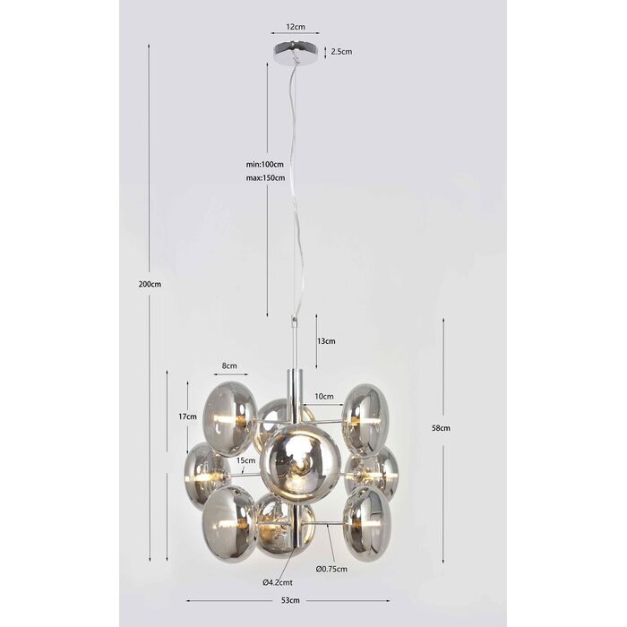 Hängeleuchte Headlight Chrome