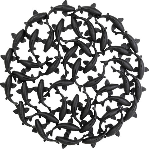 Wall Object School of Koi Black Ø160cm