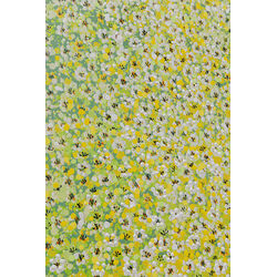 Canvas Picture Flower Boat Green Yellow 80x100cm