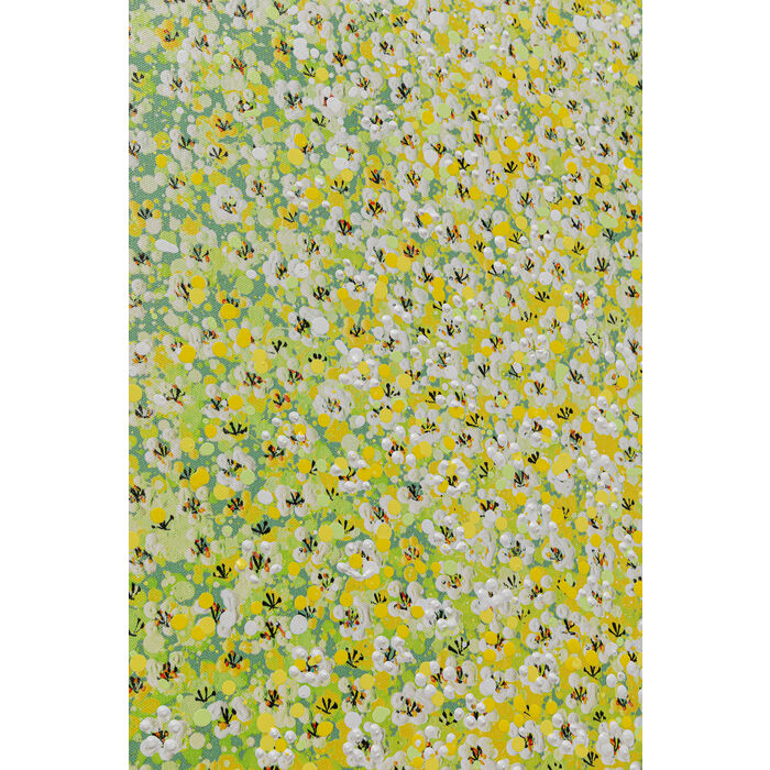 Tableau sur toile Flower Boat vert jaune 80x100cm