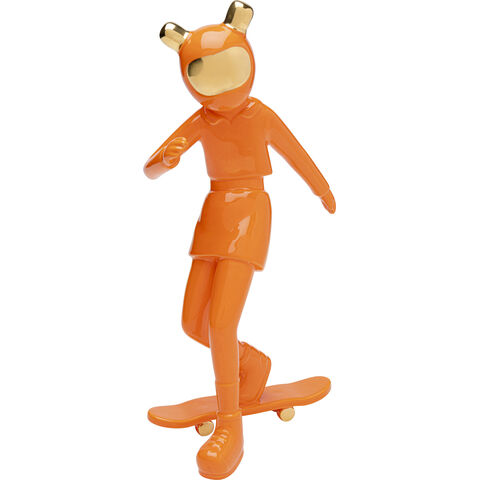 Deco Figurine Skating Astronaut Orange 33cm