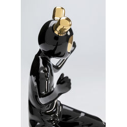 Deko Figur Skating Astronaut Schwarz 21cm
