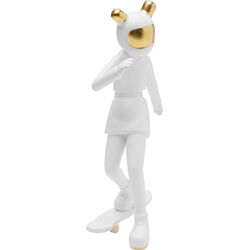 Deko Figur Skating Astronaut Weiß 33cm
