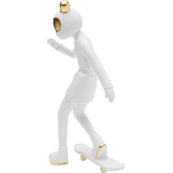 Deko Figur Skating Astronaut Weiß 33cm
