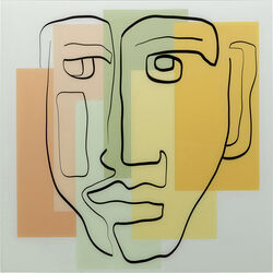 Tableau en verre Art Face Pastell 100x100cm