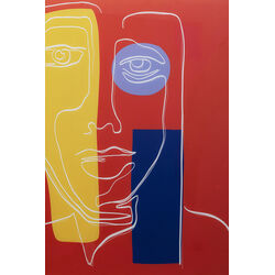 Tableau en verre Art Face rouge 100x100cm