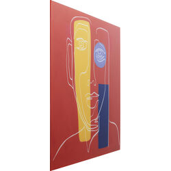 Tableau en verre Art Face rouge 100x100cm