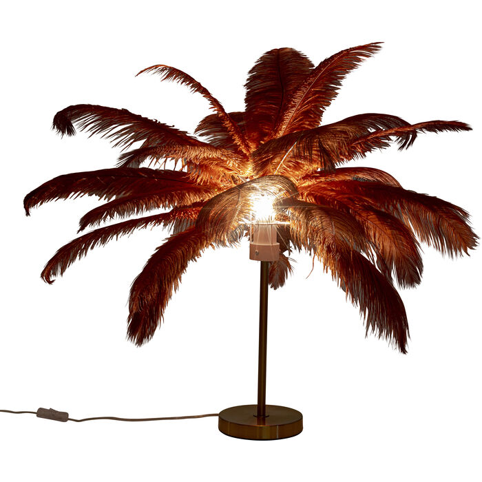 Lámpara mesa Feather Palm Rusty Red 60cm