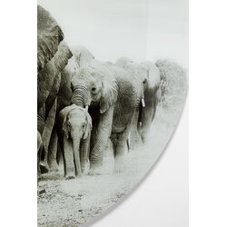 Quadro in vetro Elephant Walk Ø120cm