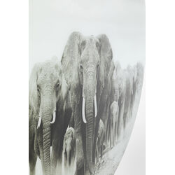 Glass Picture Elephant Walk Ø120cm