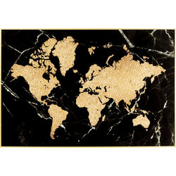 Framed Picture World Map 150x100cm