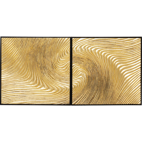Object Picture Wave Gold (2/Set)