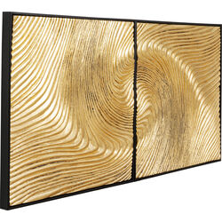 Quadro decorativo Wave oro (2/Set)