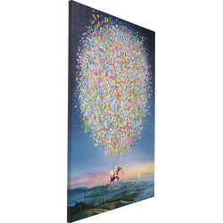 Canvas Picture Flying Elephant At Night 120x160cm