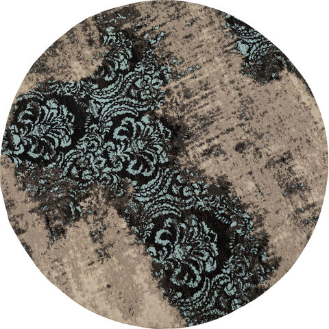 Alfombra Kelim Ornament turquesa Ø200cm