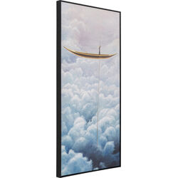 Gerahmtes Bild Cloud Boat 60x120cm