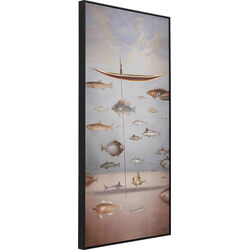 Gerahmtes Bild Cloud Fisherman Boat 60x120cm